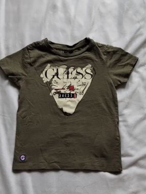 GUESS Olive Green Logo Graphic Tee